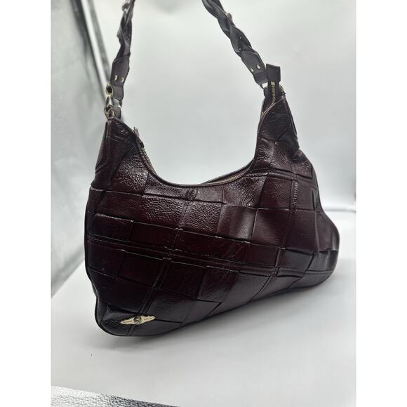 Elliott Lucca Deep Purple Hobo Coated Leather Shoulder‎ Bag Purse Western South - Picture 1 of 5